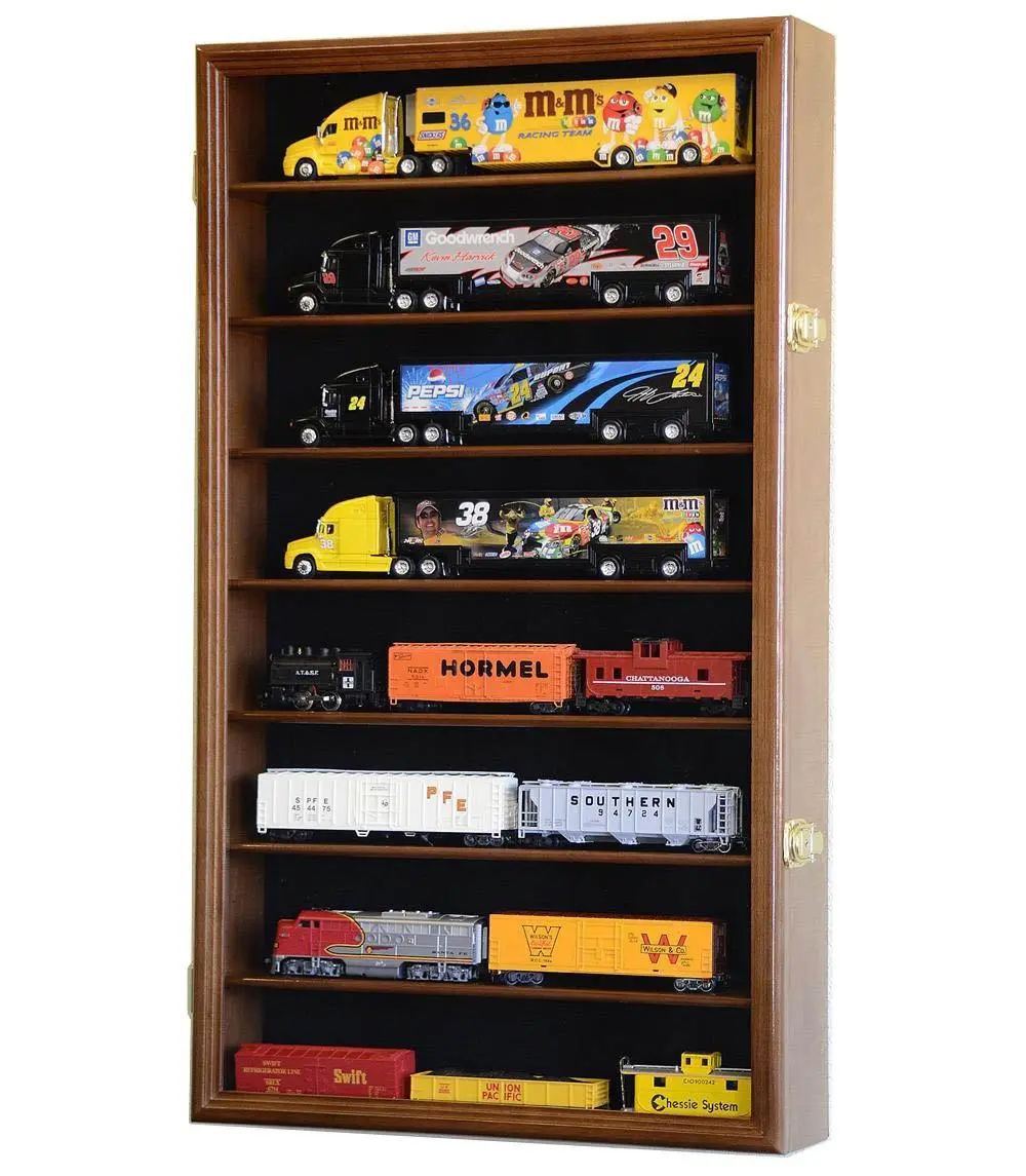 1/64 Diecast Trailer Rig Display Case Cabinet w/ UV Protection