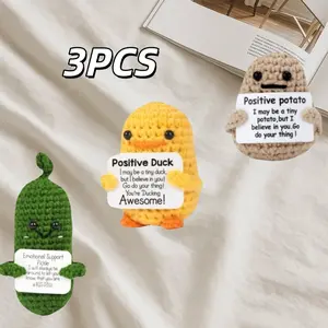 3PCS Funny Crochet Gifts for Women Men, Knitted Cute  for Friends, Colleagues,Parties, Birthdays Desk Home Decor Desktop decorative ornaments