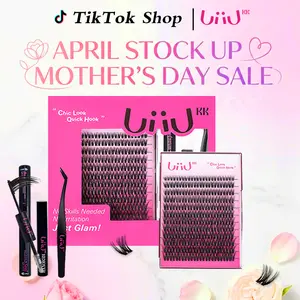 UiiUKK Flora Lash Kit Volume Boosting Waterproof Long-Lasting DIY Extensions 144 PCS Cluster Lashes Soft Kim & Kylie D curl 8-18mm Mix Easy DIY At Home Ultra Thin Band Tiktok April Stock Up & Mother's Day Campaign