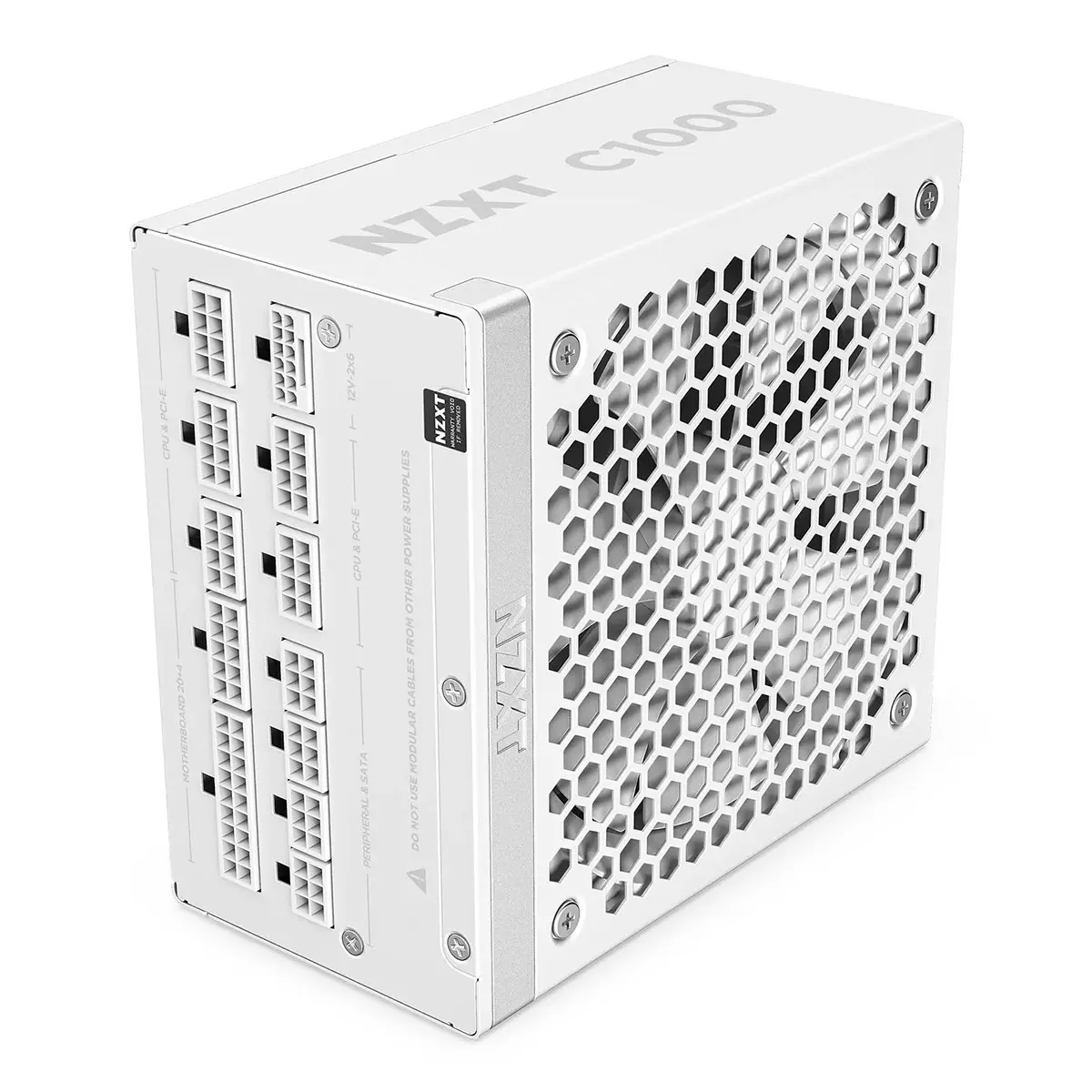 NZXT C1000 Gold 1000W 80+ Gold Certified Fully Modular ATX 3.1 Power Supply Unit, White