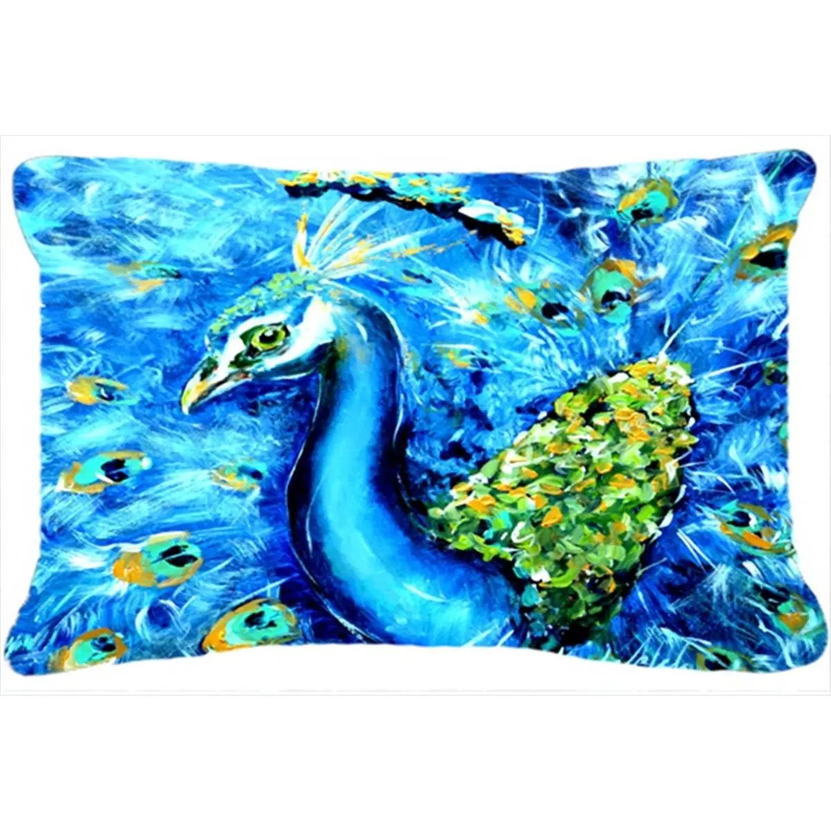 212 MAIN Peacock Print Indoor-Outdoor Decorative Pillow, Polyester Fabric, Mildew-Proof Accent Pillow for Outdoor Sofas & Furniture, Indoor-Outdoor Decorative Pillows