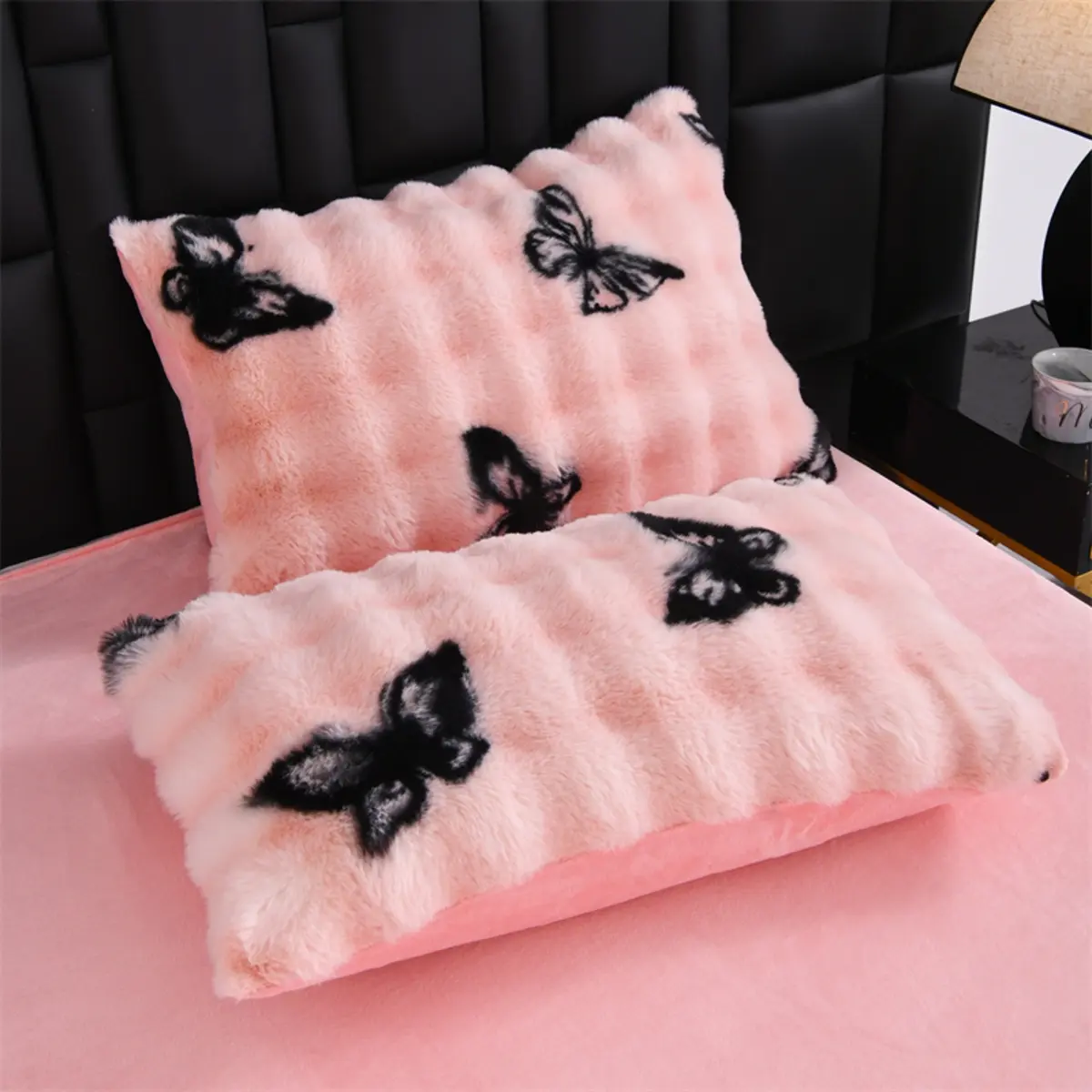 Luxurious Soft Rabbit Fur Pillowcases Set, Pure Color Bedding, High-Quality Comforter Covers, Soft Comfy Bedding, Suitable for Bedroom/sofa/dormitory