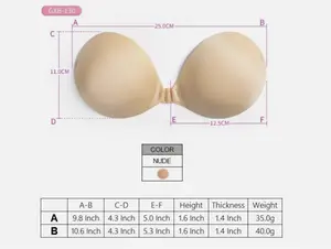 2 pcs Junior Petite Sticky Bra Strapless Push-Up Lift  – Invisible Strapless Adhesive Push-Up, Backless Seamless Lift Bra, Reusable Nude Stick-On Bra for Everyday Wear, Party, Wedding, Summer Outfits, Lightweight Comfortable, with Transparent Support Wire