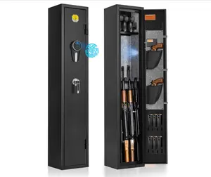BlackSmith 3 G-Safe Cabinet for Pistol and long  Lock Box,0.1s Quick Access Fingerprint Recognition Keypad Wall Mount with Rack Pockets Ammo Storage