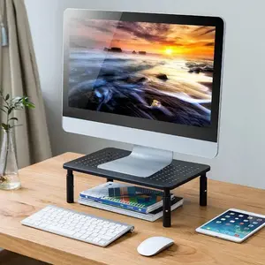 Height Adjustable Monitor Stand, Ergonomic Laptop Desktop Riser, Computer Support Base for Home & Office