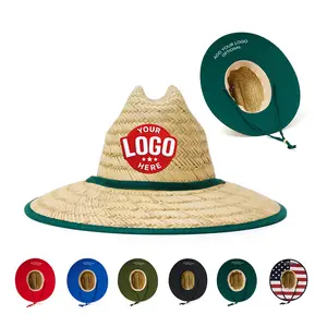 Custom Empire Cove Straw Lifeguard Sun Hats with Cotton Underbrim Coastal Edition