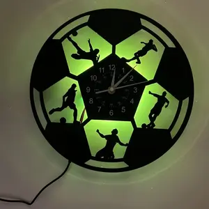 12-Inch Football LED Wall Clock, Classic and Design, 5 Soccer Player Silhouettes, Perfect Gift for Fans, Unique and Premium