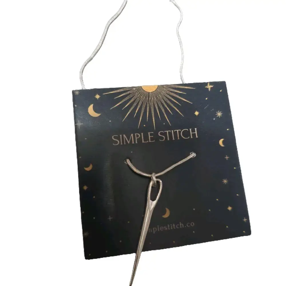 Simple Stitch Needle Necklace, Fashion Costume Jewelry for Birthday Gifting