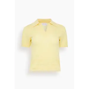 Pointelle Camilla Knit Top in Lemon Meringue