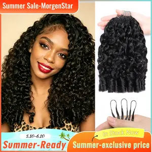 MorgenStar Burmese Curl Natural black Crochet Human Hair for Miracle Knots Human Hair Feather Crocher Human Hair for Miracle Knots Boho Braids Burmese Curly Pre-Separated 50g/Pack  #Summervibes tiktokshops pringglowup