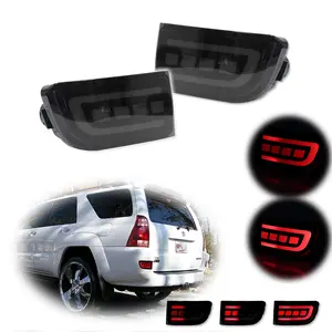 2pcs Smoked Full Red LED Rear Bumper Reflector Lights For 2003 2004 2005 Toyota 4Runner,Replace OEM 81581-60100,TO1184101, 81580-60111, 8158060111