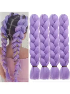 Braiding Hair Extensions for Women 4pcs 24Inch High Temperature Jumbo Synthetic Braiding Hair for Twist Crochet Braids