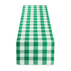 Design Imports Four Leaf Check Table Runner
