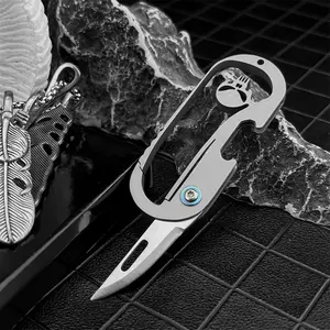 Compact Folding Pocket Knife 440C Blade 420 Steel Handle Everyday Multi-Purpose Tool EDC Multi Tools Outdoor Pocket Opener Self-Defense Tool Key Chain Knife