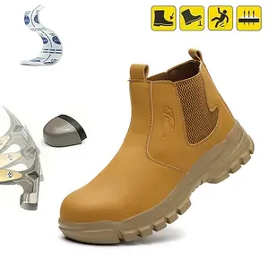 Men's Four Seasons Steel Toe Cap Anti-Smash Anti-Puncture Wear-Resistant Comfortable Lightweight Breathable Work Safety Labor Protection Shoes