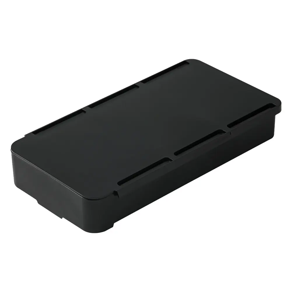 Self-Adhesive Under Desk Drawer Organizer, Minimalist Plastic Storage Box with Invisible Fit for Office or Baby Care, Dustproof - Black, 19.8x10.5cm, Baby/Office, Storage Space, Storage Holder