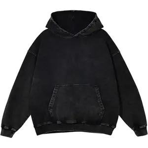 Hoodies Vintage Oversized Acid Wash Couples Cotton Pullover Hoodies for Men Sweatshirts