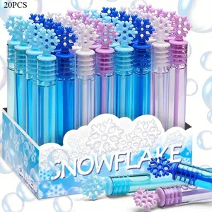 20PCS Snowflake Bubble Stick Mini Party Gift Valentine's Day Gift Classroom Exchange Prize Birthday Gift Winter Theme Party Supplies