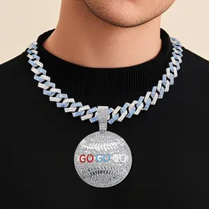 Energetic GO GO GO Pendant with Flip-up Diamond-shaped Necklace Silver Gold Plated Bling Necklace Miami Diamond Pendant Necklace, Iced Out Hip Hop Jewelry Gift for Men Women Birthday Party Prom Gifts Costumes DIY Decoration