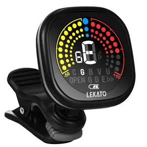 LEKATO WST-6800 Clip On Guitar Tuner Rechargeable, Tuner for Guitar, Bass, Ukulele, Violin & Chromatic Tuning Modes, Fast Accuratie Tuning, Super Bright Display to Read, for Professional/Beginners, Music Lovers Boys Girls Friends Gift
