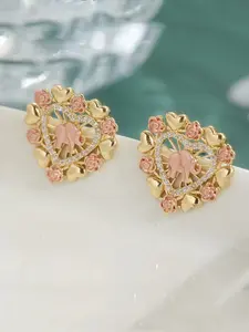 Elegant Luxury Elephant Heart Rose Heart Earrings, Dual Color Lucky Charm Gift for Girlfriend, Perfect Holiday Present