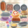To Encounter 2-3 Person Small-Capacity Baking Set (105/45-Piece) - 24 Donut Cups, Silicone Muffin Cups, Scraper, Brush, Measuring Spoons, Measuring Cups, Round/Square Cake Molds (4 Pan Shapes), 446°F Heat Safe, Space-Saving Beginner Bakeware, Gift Idea
