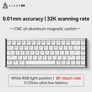 AJAZZ ALUX68PLUS HE Magnetic Shaft Mechanical Keyboard, 60% Gaming Keyboard, Quick Trigger, Magnetic Switches 8K Hz Polling Rate, PBT Keycaps for Win/Mac, Wired RGB Mechanical Keyboard.
