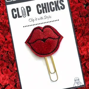 Red Lips Novelty Paper Clip, Fun Bookmark, Planner Clip, Journal Accessories, Paper Organizer, Whimsical Gifts for Readers and Writers, Unique Gifts under $5.