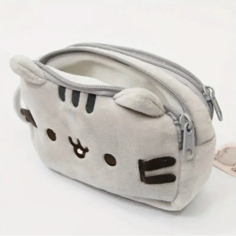Cute Cat Design Pencil Case, 1 Count Soft Pencil Bag, Stationery Storage Bag, Pencil Case for Office Supplies, School, Home, Dormitory, Desk Accessories, Study Tool