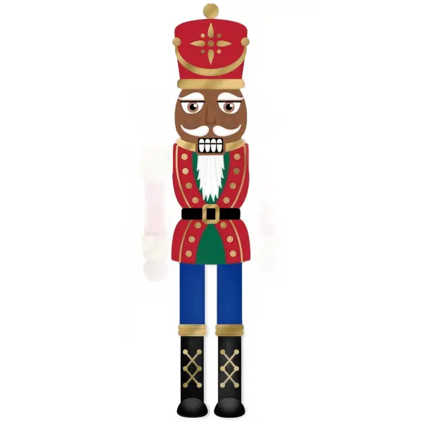 24" x 8.2" Traditional Nutcracker Sign – Brown/Red/White/Gold