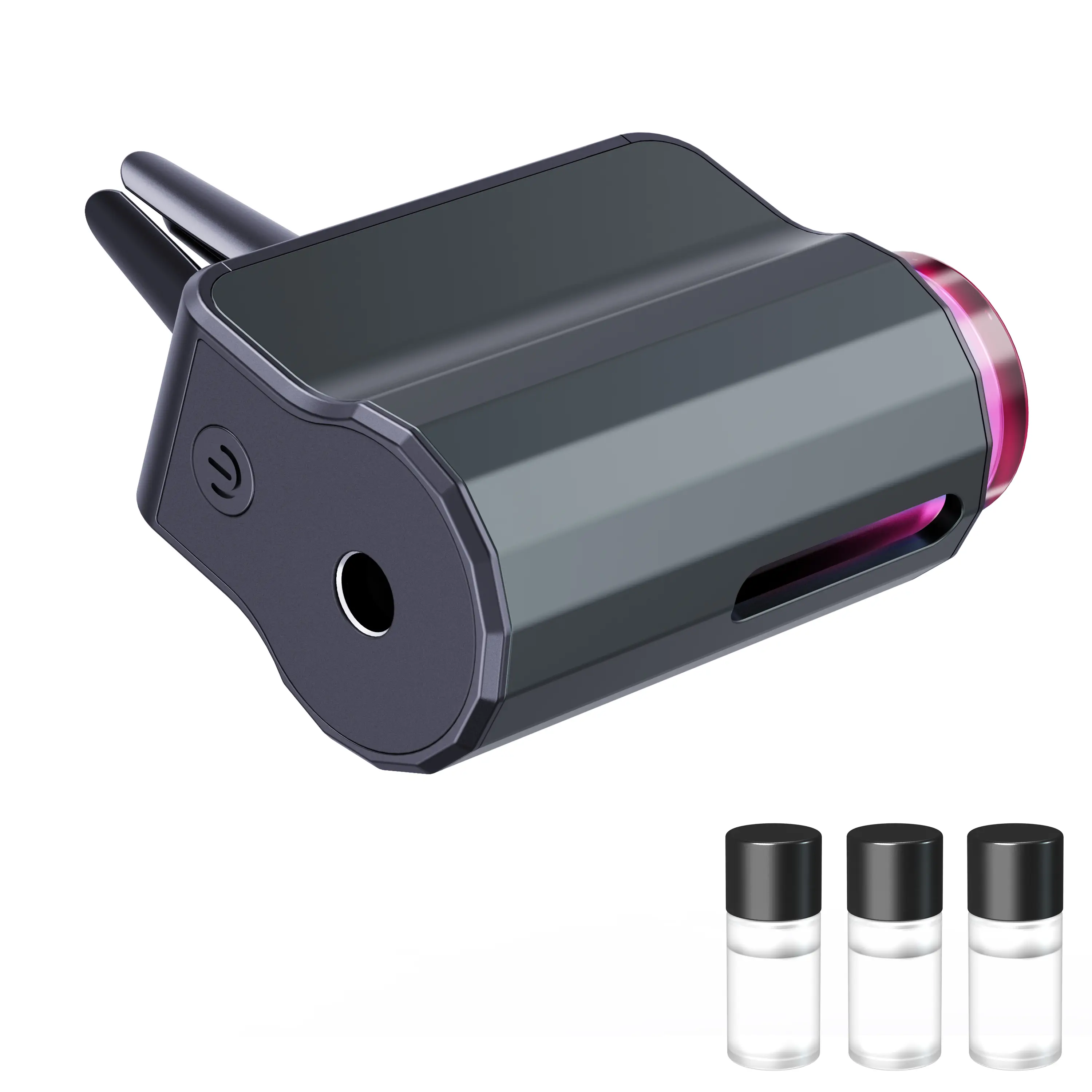 Smart Car Air Freshener: Three-Level Scent Control, Portable Waterless Diffuser, Aromatherapy with 3*10ML Natural Scents, Random Shipment of Polygon a