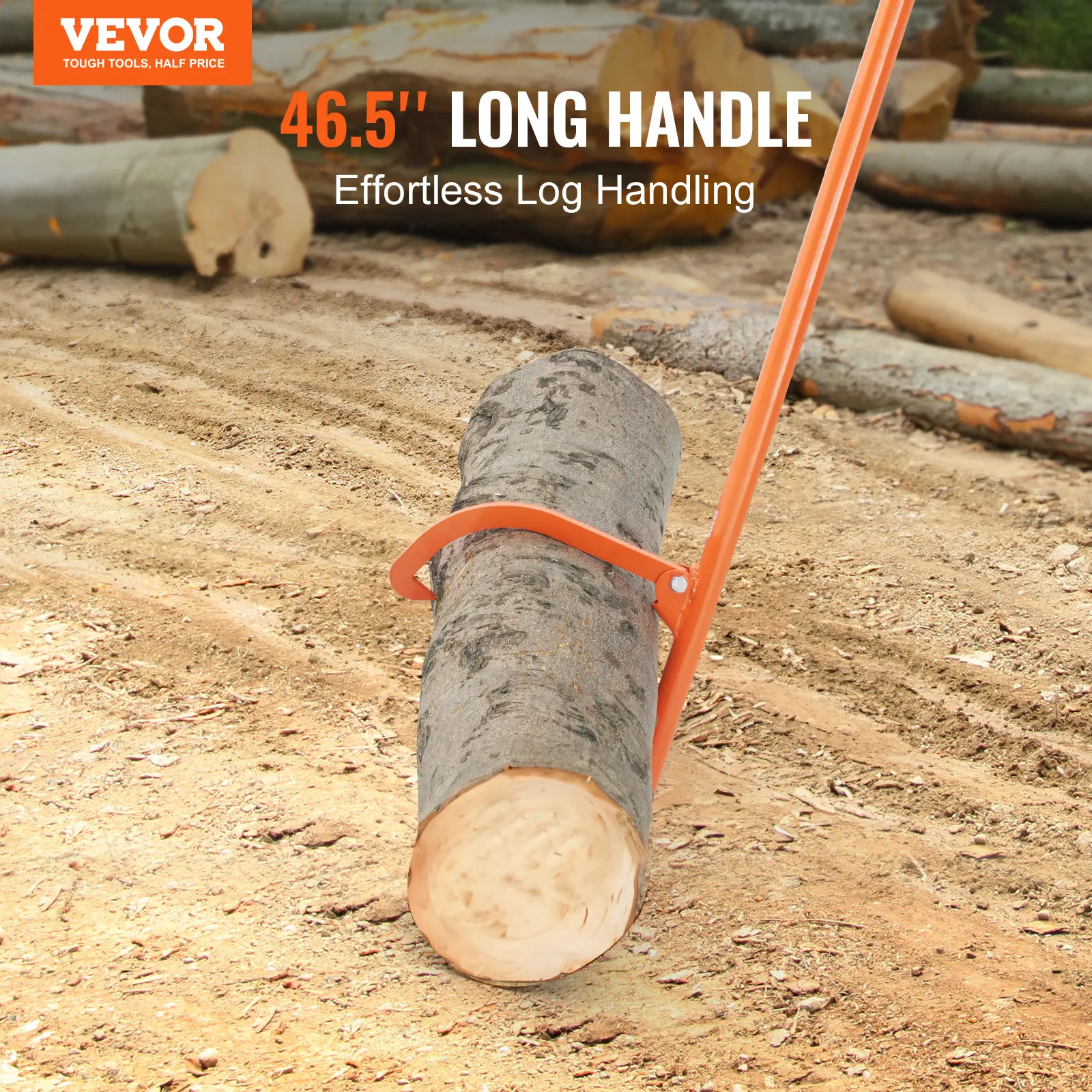 【summerfinds】VEVOR Cant Hook Tool, 46.5 in, Heavy Duty Steel Log Roller, Log Lifter Timber Jack 32" Dia Logs, Forestry Logging Tools, Dual Function Log Handler for Rolling and Clamping Logs