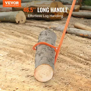 【Spotlight Day】VEVOR Cant Hook Tool, 46.5 in, Heavy Duty Steel Log Roller, Log Lifter Timber Jack 32" Dia Logs, Forestry Logging Tools, Dual Function Log Handler for Rolling and Clamping Logs