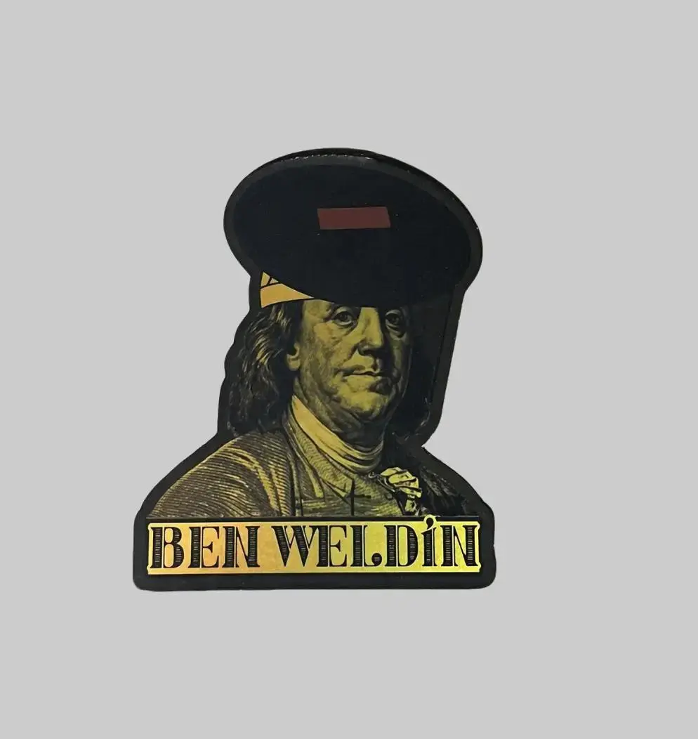 Benjamin Franklin Welder Sticker Gold Edition, Water Resistant, Cute Sticker- StickerLover Shop