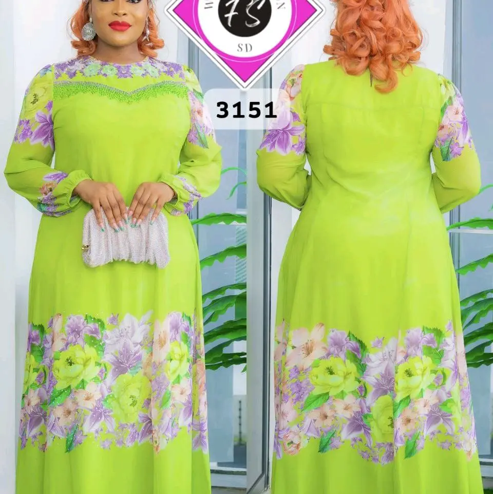 Luxury gown dresses L,XL XXL 3XL  Casual AVAILABLE IN LEMON, SKY BLUE AND CREAM COLOR
