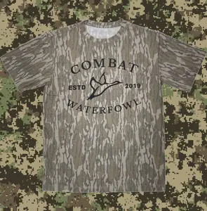 Mossy Oak Bottomland Camo Tee | Combat Waterfowl Graphic | Washed Out Shirt , Original Stretchy T-Shirt for Men Women, 3D Camo Style T-Shirt, Fanmade Design