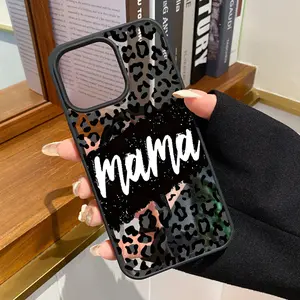 Leopard Mama Pattern Magnetic Phone Case Supports Wireless Charging for iPhone 17 16 15 14 Pro Max 13 12 11 XR XS Plus Shockproof Non Slip Protection Silicone Transparent Acrylic Cover Cellphone Protective