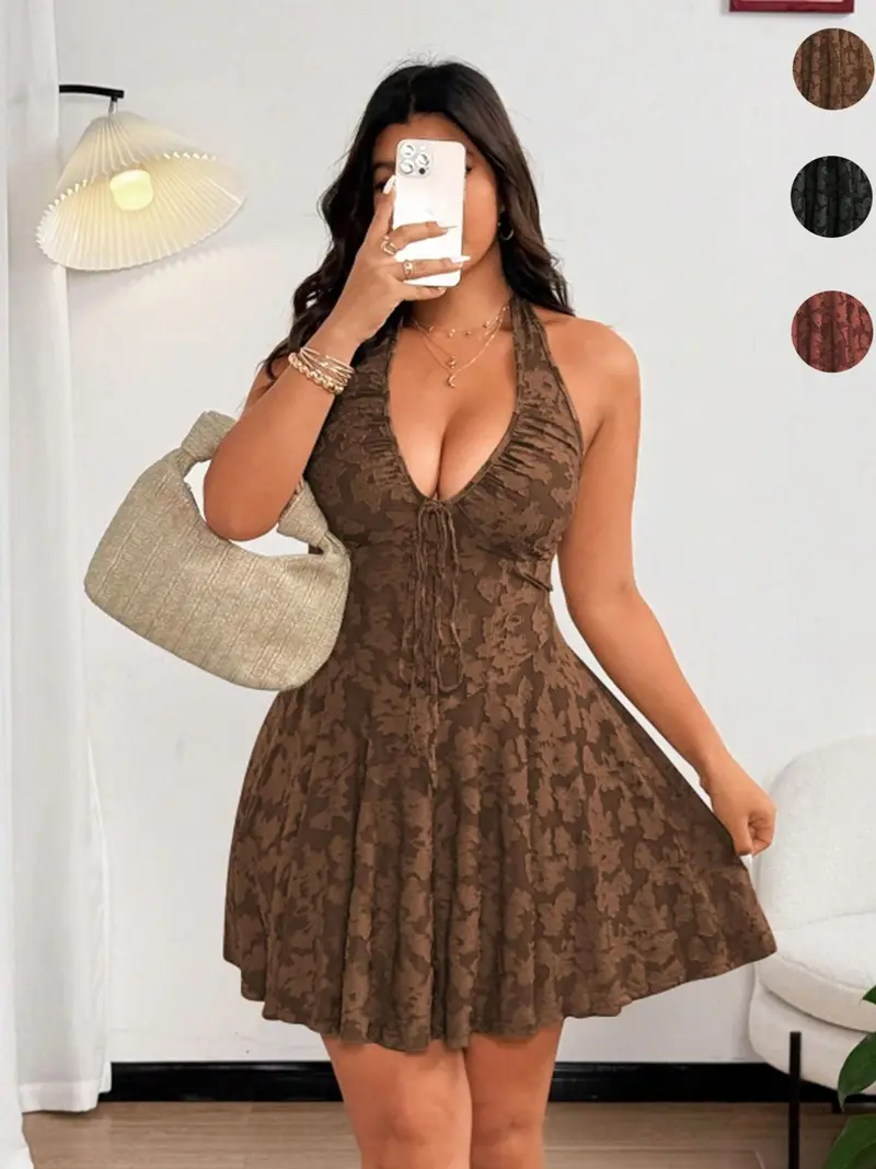 halter neck dresses plus - TikTok Shop halter neck dresses plus - TikTok Shop