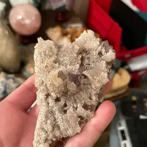 White calcite on Fluorite crystals