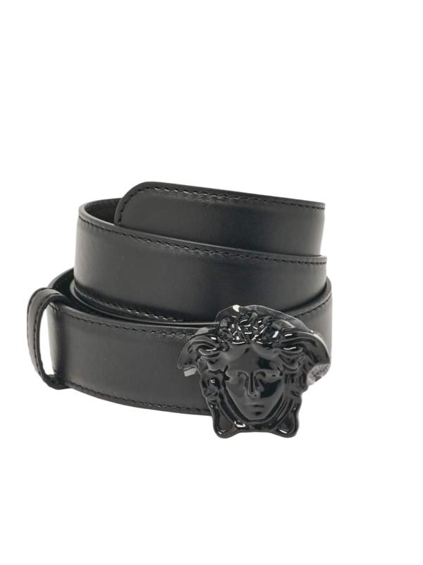 Pre-owned VERSACE Leather bag accessories Woman’s Medusa Black Belt