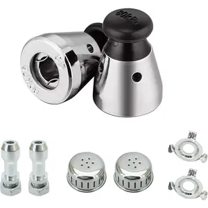 2 Pack Universal Pressure Cooker Relief Valve Kit with Stainless Steel Anti-Blocking Covers & Exhaust Rod 80 KPA Pressure Regulator Replacement