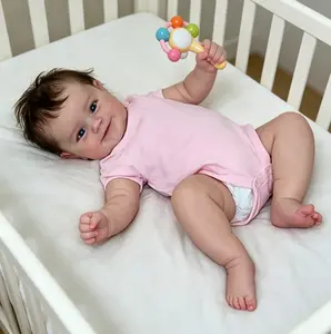 20inch 50cm Reborn Baby Doll with Full Body Vinyl Newborn Baby Girl Princess Toddler Bath Toy Lovely Birthday Gift for Kids