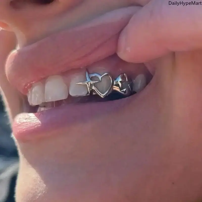 Hollow-Out Punk Single Tooth Cap, Unisex Hip Hop Streetwear Fashion, Funky Unique and Stylish Statement Piece, Cool Guys Gifts, Accessory, Teeth Cover, Grillz