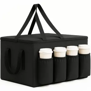 Catering Bag for Doordash Uber Eats 22X14X13 Insulated Food Delivery Bag with Cup Holders/Drink Carriers Premium XXL, Beverages, Grocery, Pizza, Commercial Quality Hot and Cold Hot Boxes XY