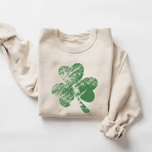 Retro Shamrock Sweatshirt, Womens Shenanigans Sweatshirt, Cute St Patricks Day Sweatshirt, Lucky Sweatshirt, Irish Shirt, Four Leaf Clover - LORA ATCHER