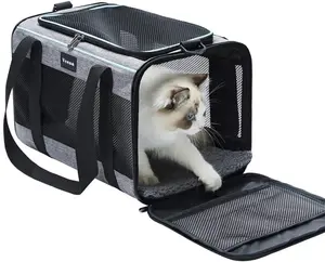 Vceoa 17.5X11X11 Inches Cat, Dog Carrier for Pets up to 16 Lbs, Soft-Sided Cat Bag Animal Carriers Travel Puppy Carry as a Toy of Fabric Pet Home