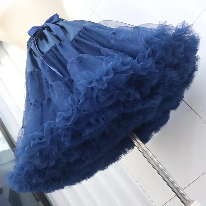 New Women Flower Style Lolita Petticoats Crinoline Inner Bustle Cosplay Tutu Puffy Pleater Cancan Skirt Under Wedding Dresses