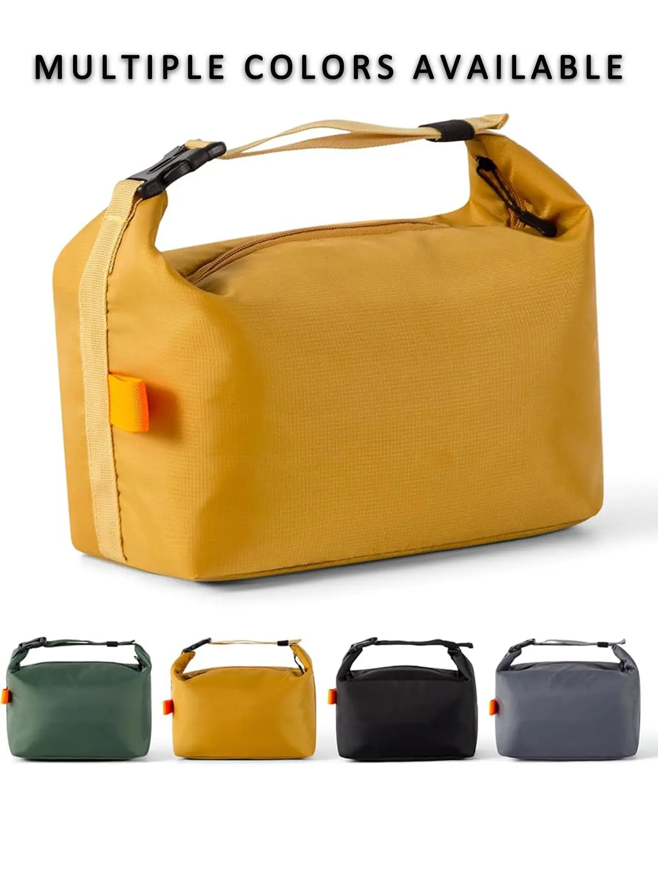 Light Color Insulated Lunch Box, Foldable Bento Bag, Durable Insulated Bag, Handheld Picnic Bag, Thermal Bag, Casual Striped Bucket Bag, All Seasons Use, Portable Lunch Bag, Insulated Lunch Tote