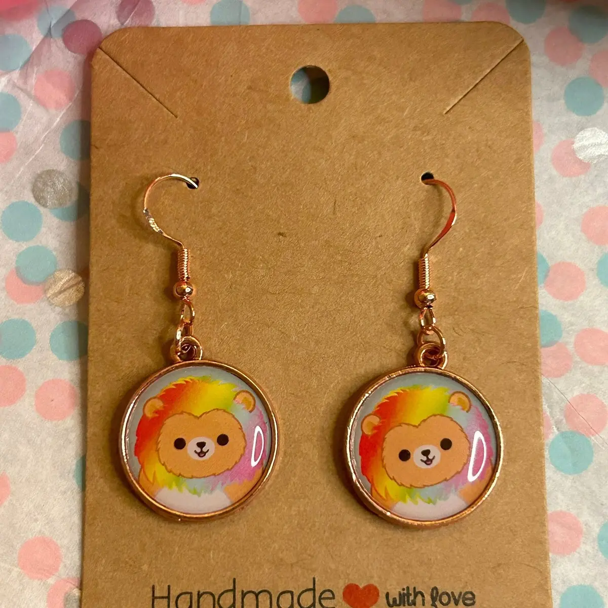 Squishmallow Earrings - Featuring Bowie the Rainbow Hedgehog