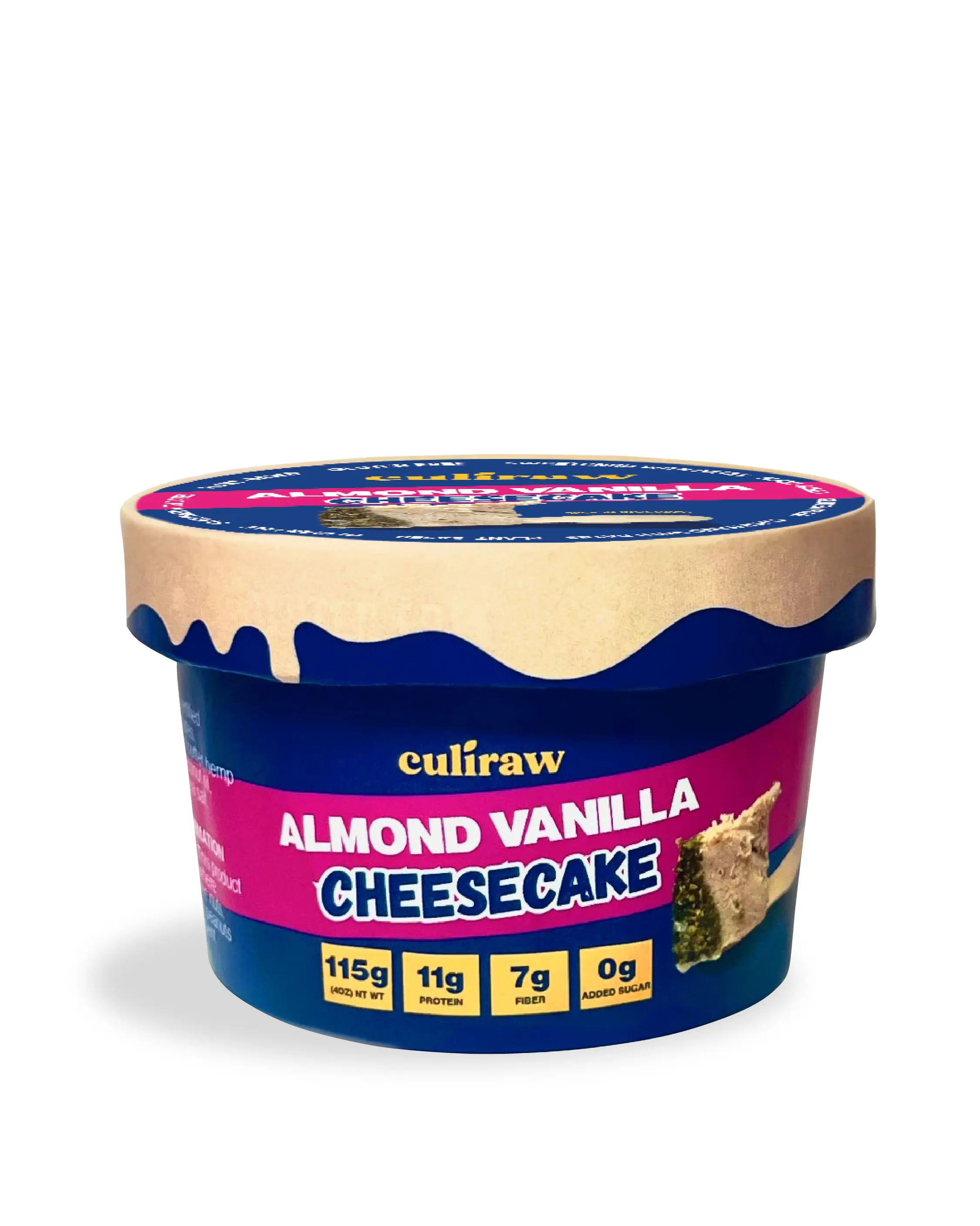 Culiraw Almond Vanilla Cheesecake - 4 Pack, Plant-Based Protein, Gluten-Free, Creamy & Sweetened with Dates, 11g Protein per Serving